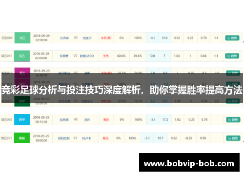 竞彩足球分析与投注技巧深度解析，助你掌握胜率提高方法